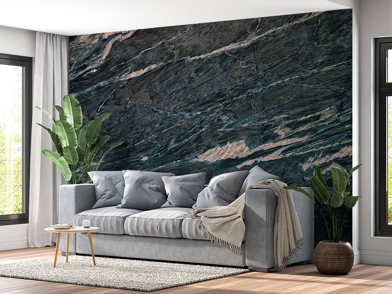 Marble with wavy structure
