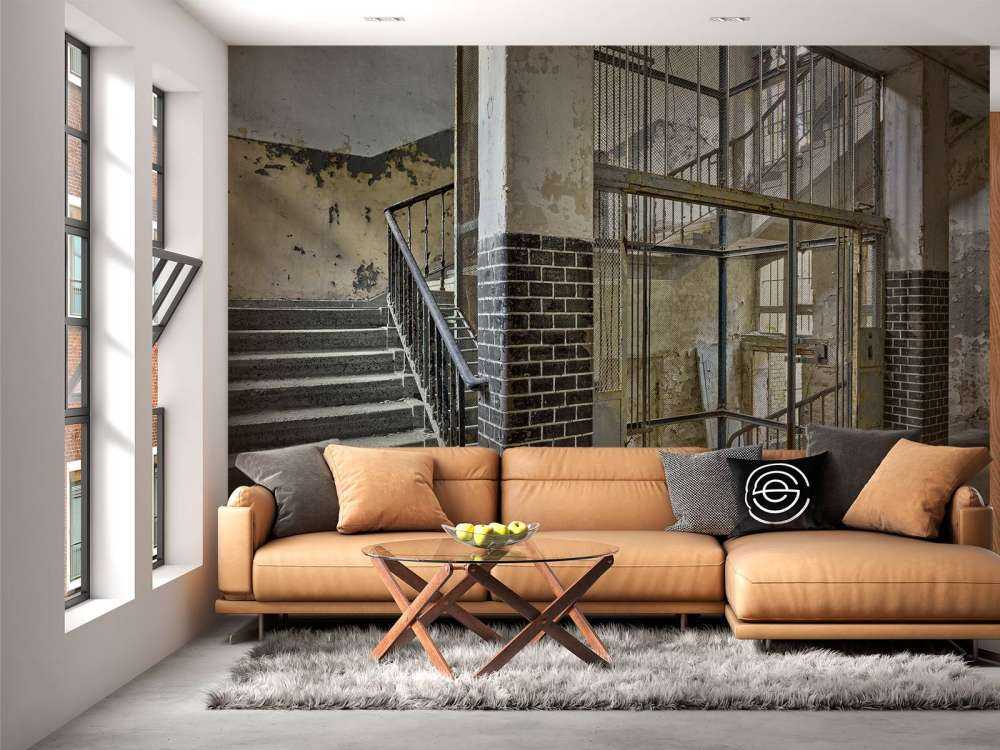 Old lift shaft with stairs