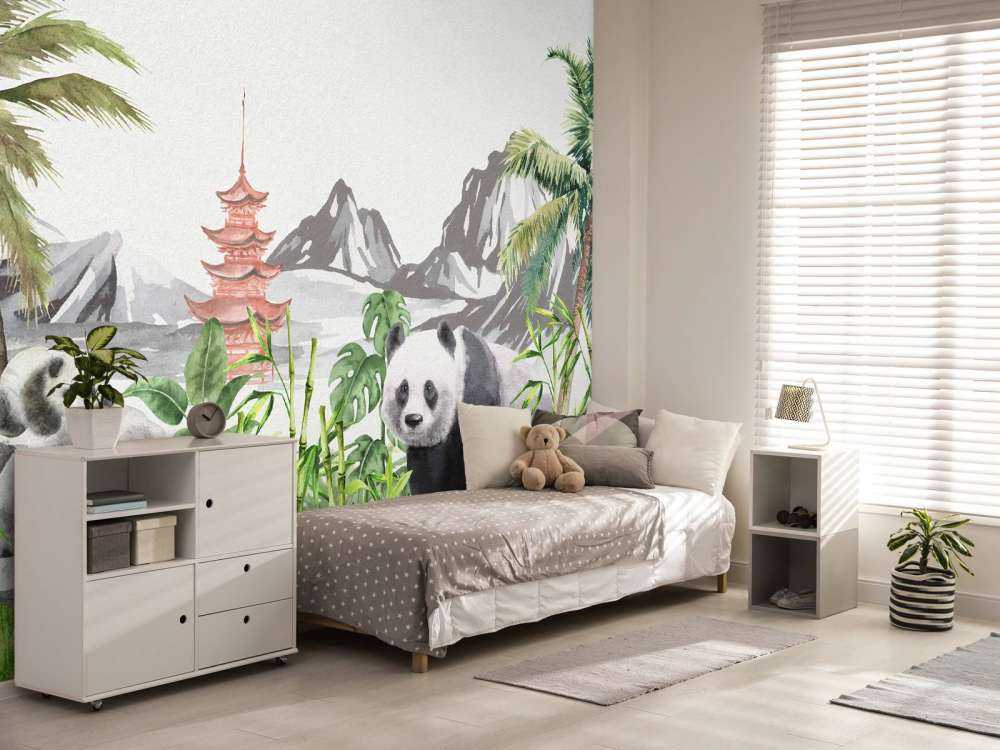 Pandas in bamboo jungle