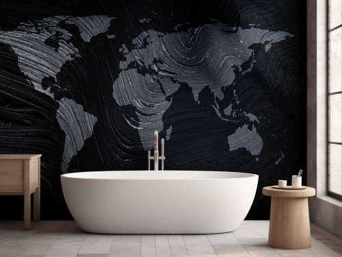 World map on a palm leaf