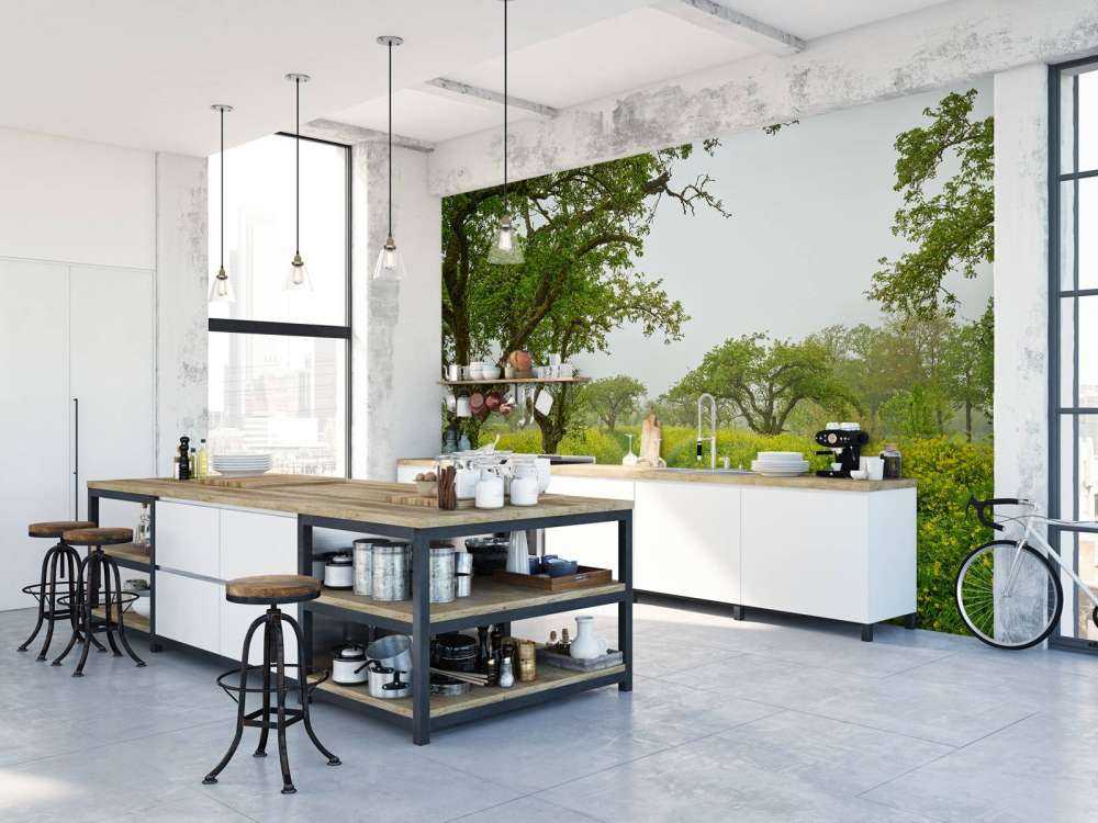 Path through hills with yellow flowers