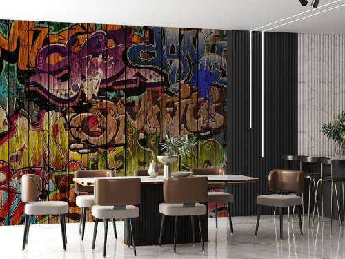 Graffiti on wood