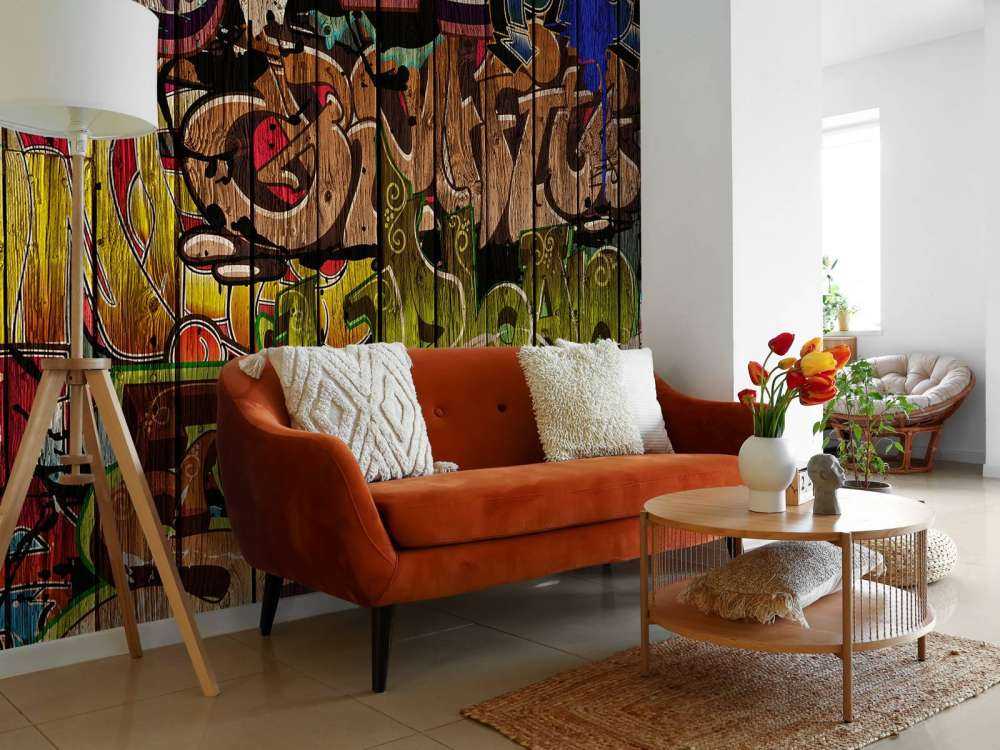 Graffiti on wood