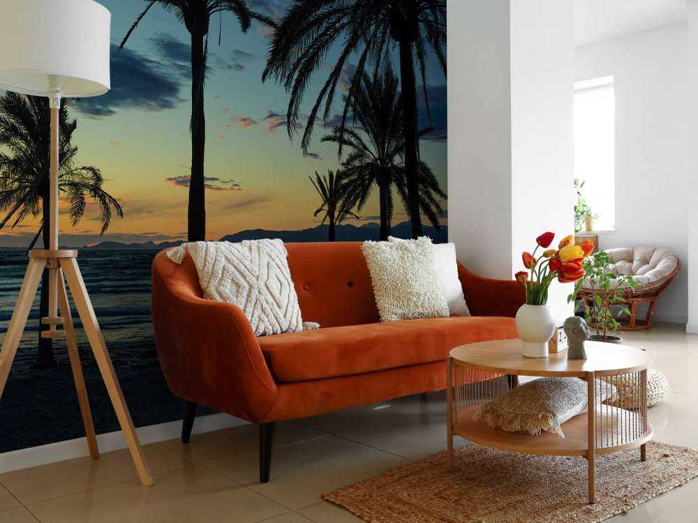 Palm trees at sunset