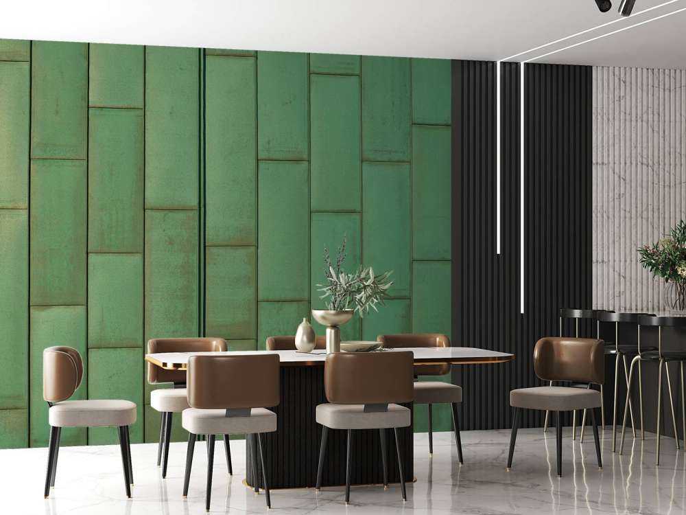 Green plates of copper