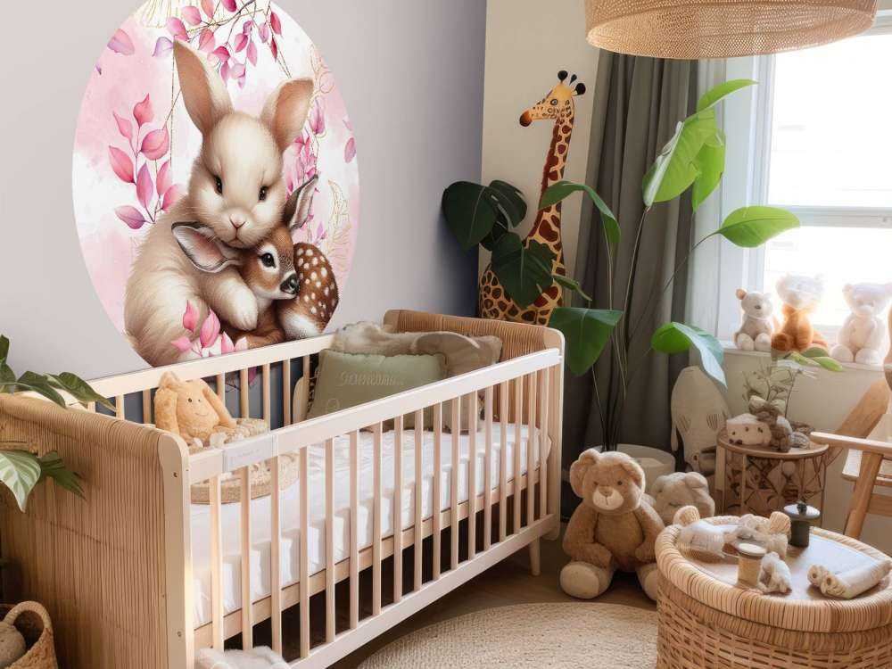 Loving rabbit and little deer