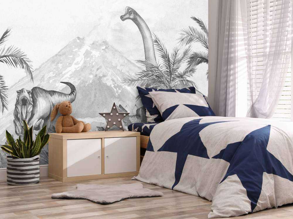 Dino's in black and white