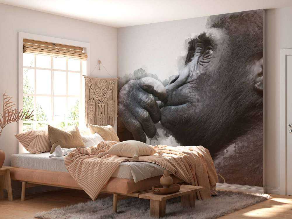 Watercolor chimpanzee