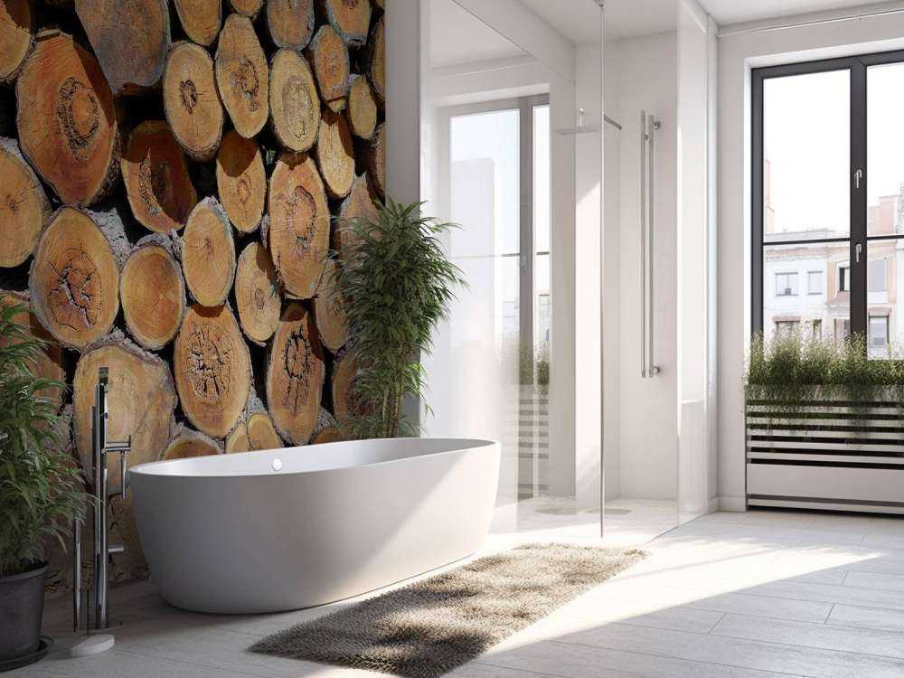 Pile of tree trunks