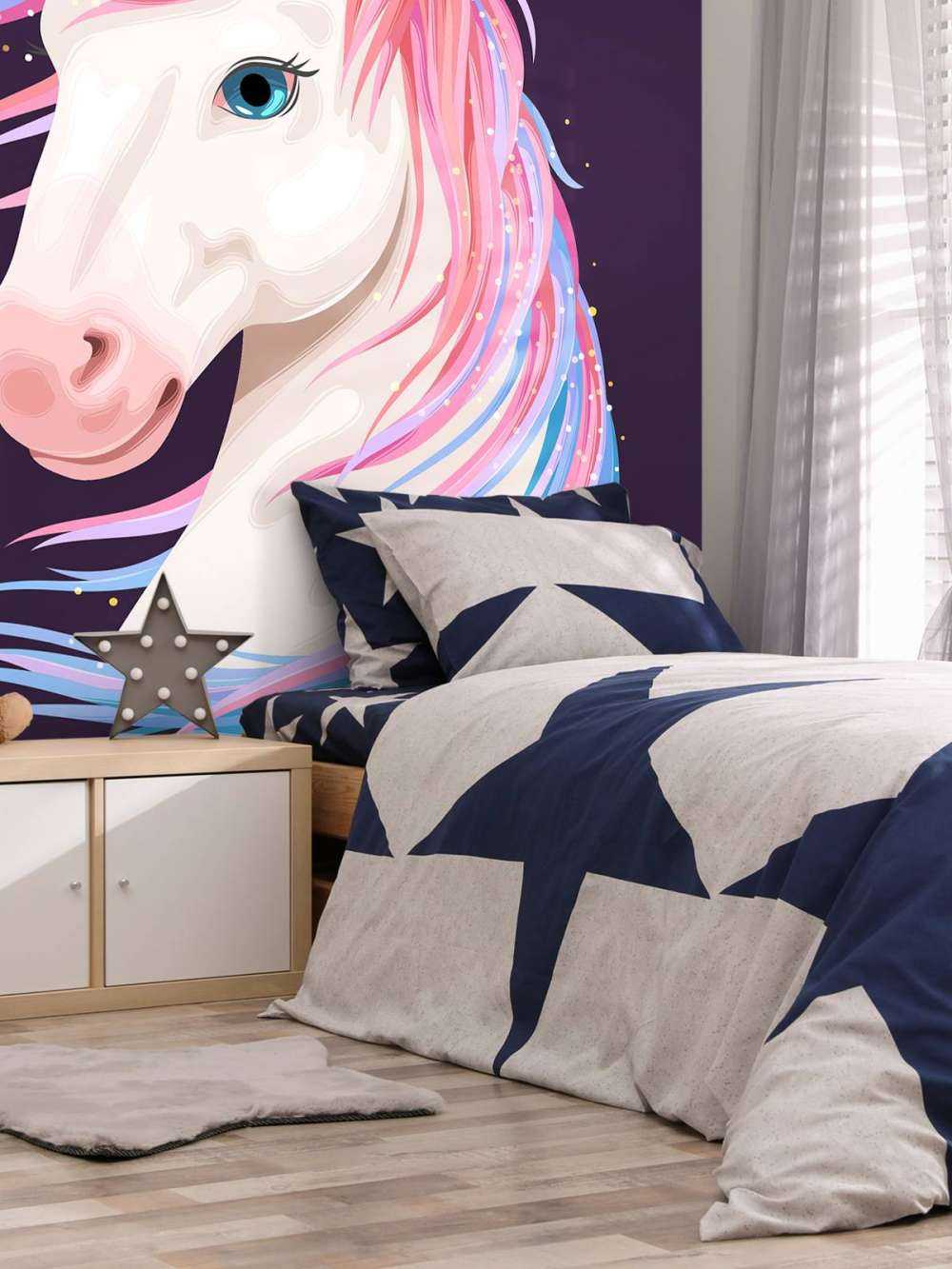 Unicorn with coloured mane