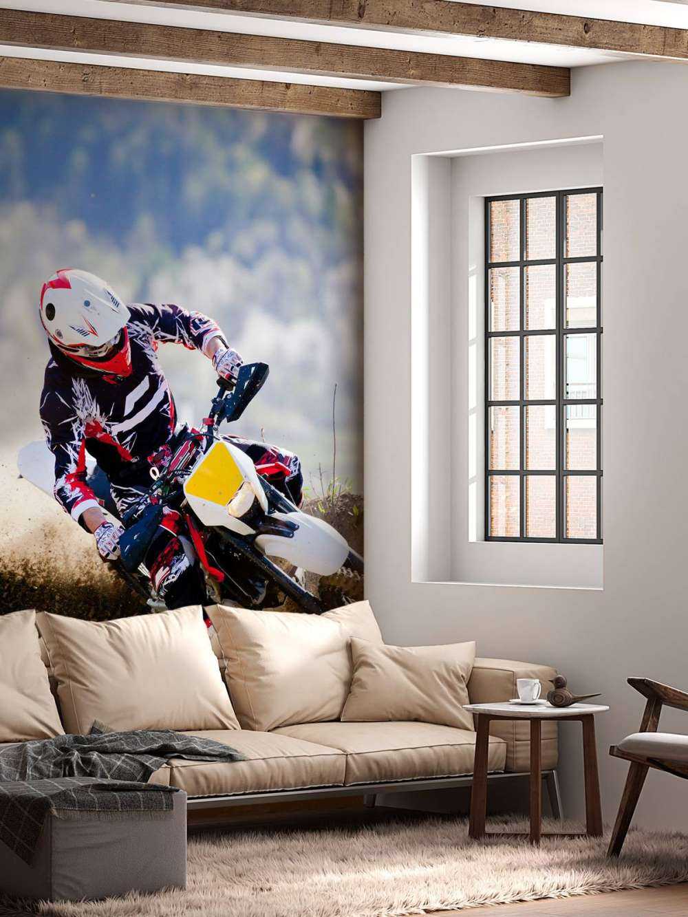 Cross bike in the bend