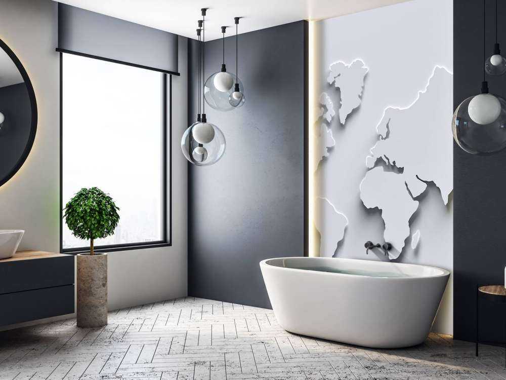 3D World map white