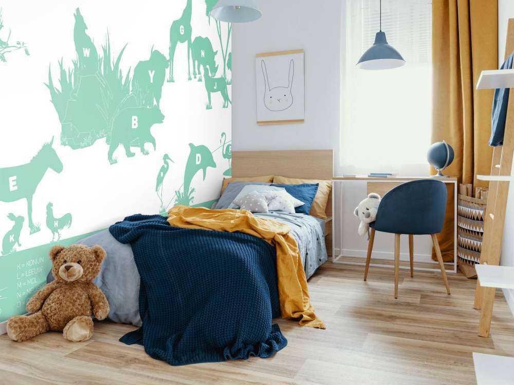 Animal alphabet, green