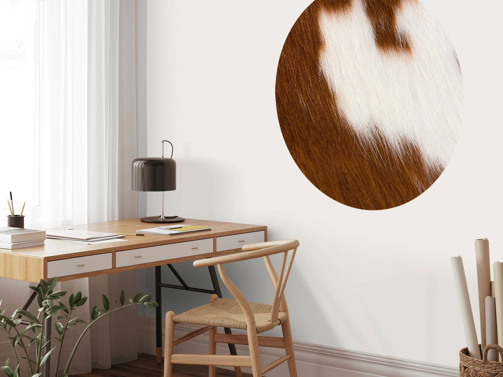 Cowhide red and white cowhide