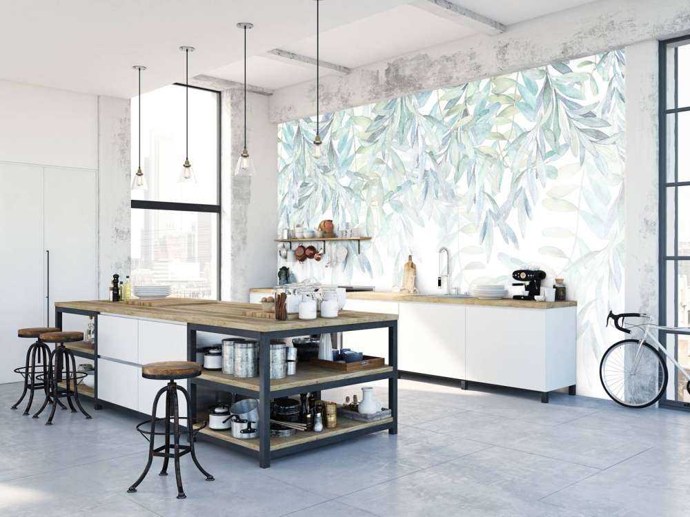 Pastel coloured watercolour leaves