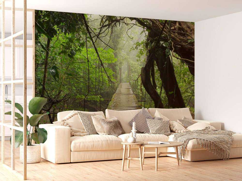 Bridge with wooden planks