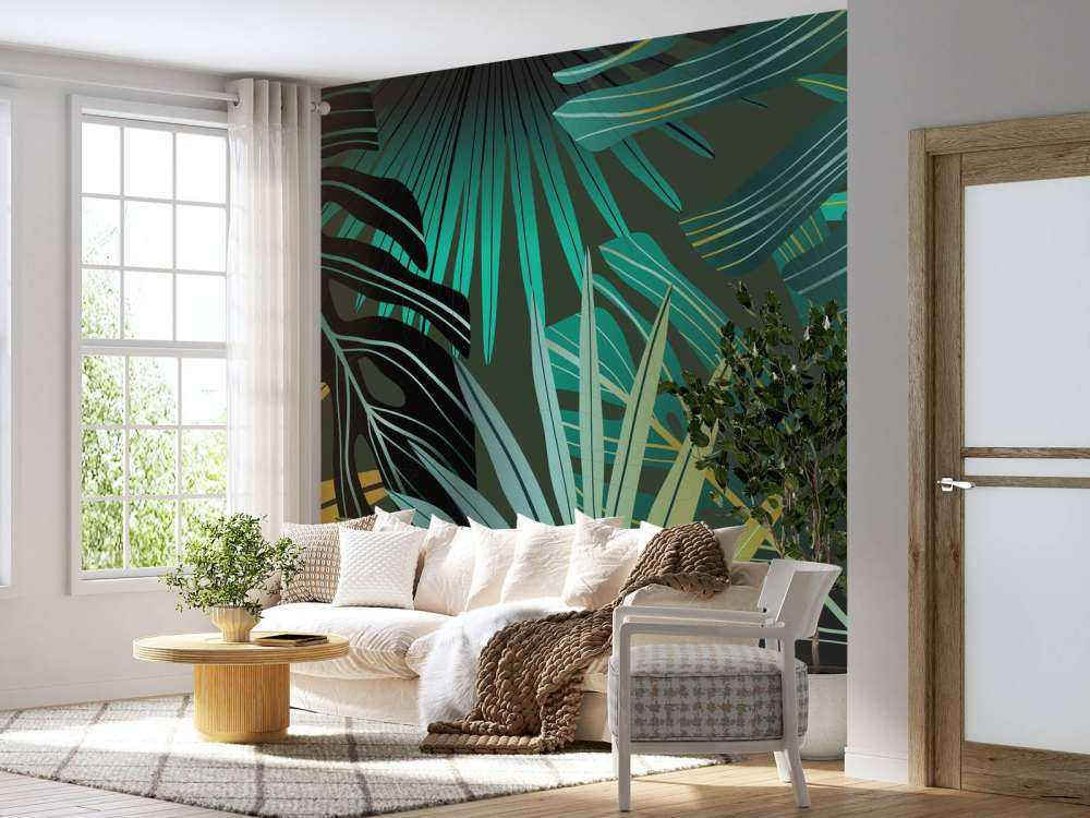 Panorama tropical leaves