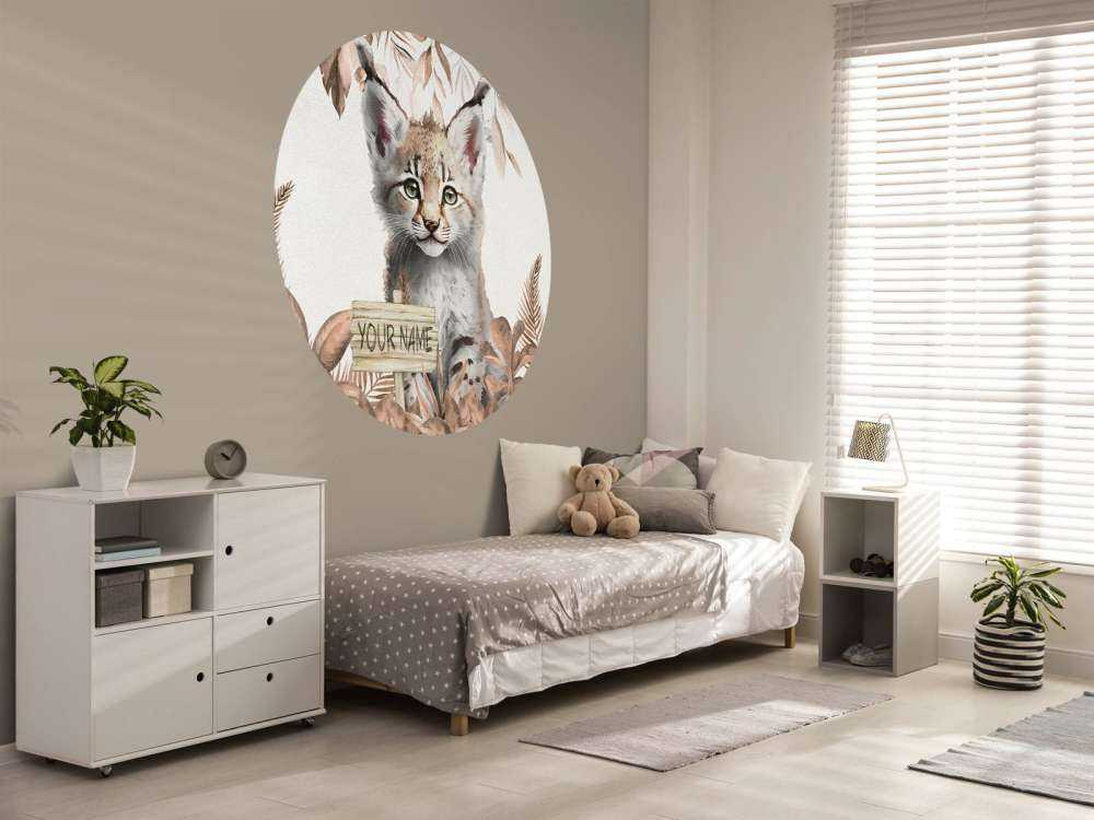 Baby lynx in the jungle taupe