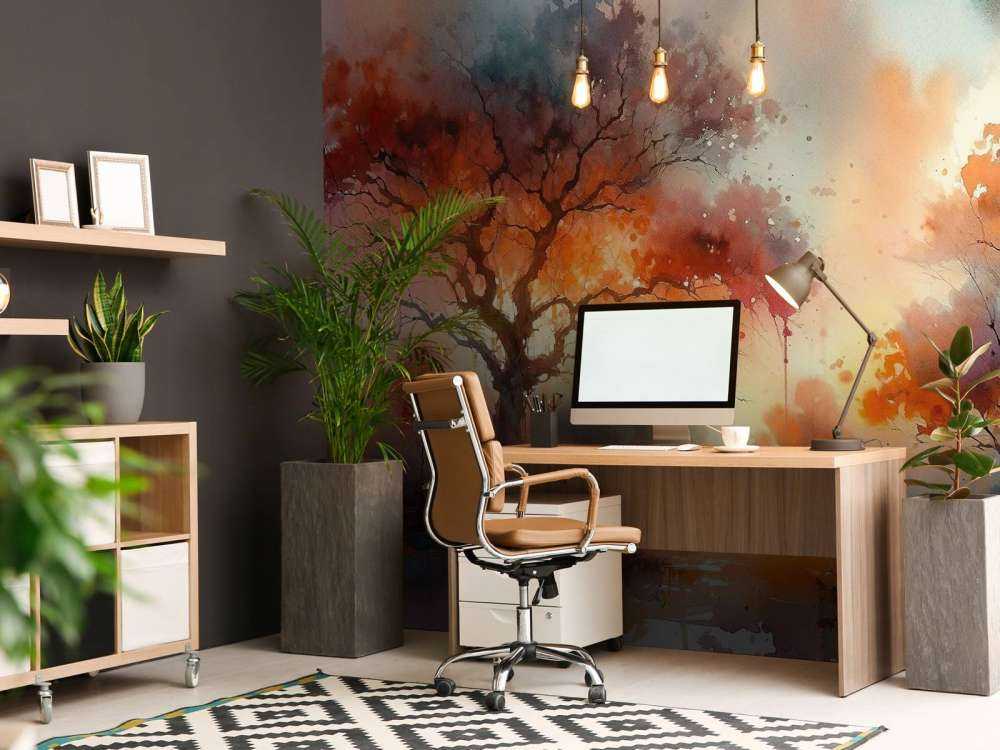 Autumn's Fiery Canopy at Dusk