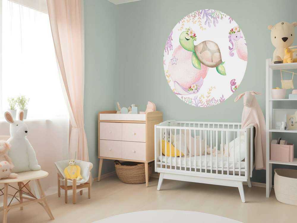 Pink sea floor baby room