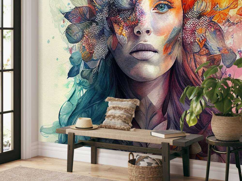 Watercolor Tropical Woman #3