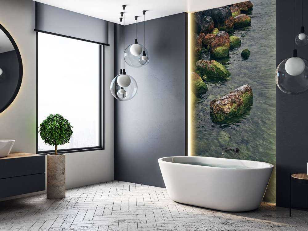 Rocks at mountain lake