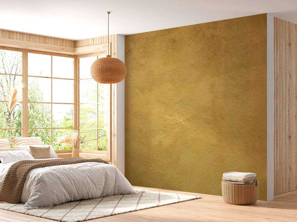 Wall in ochre yellow