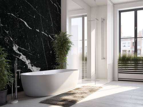 Black marble with white stripes