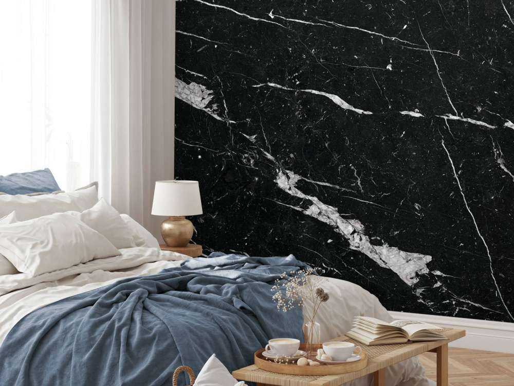 Black marble with white stripes