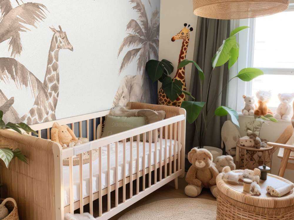 Various jungle animals in taupe