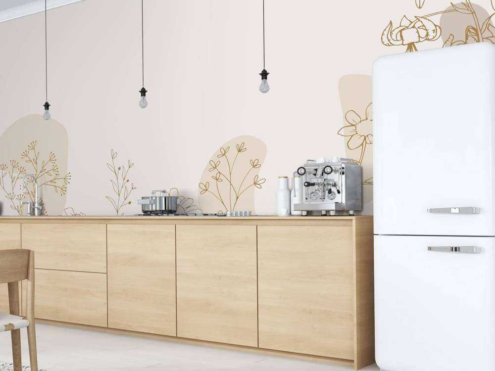 Flower field high beige and nature colours