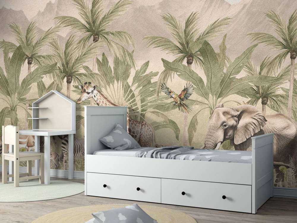 Mountain scenery with animals