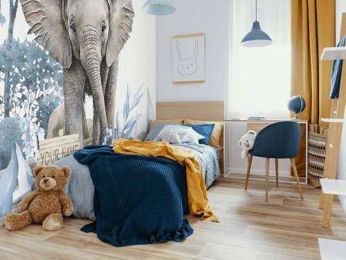Elephant in the jungle blue