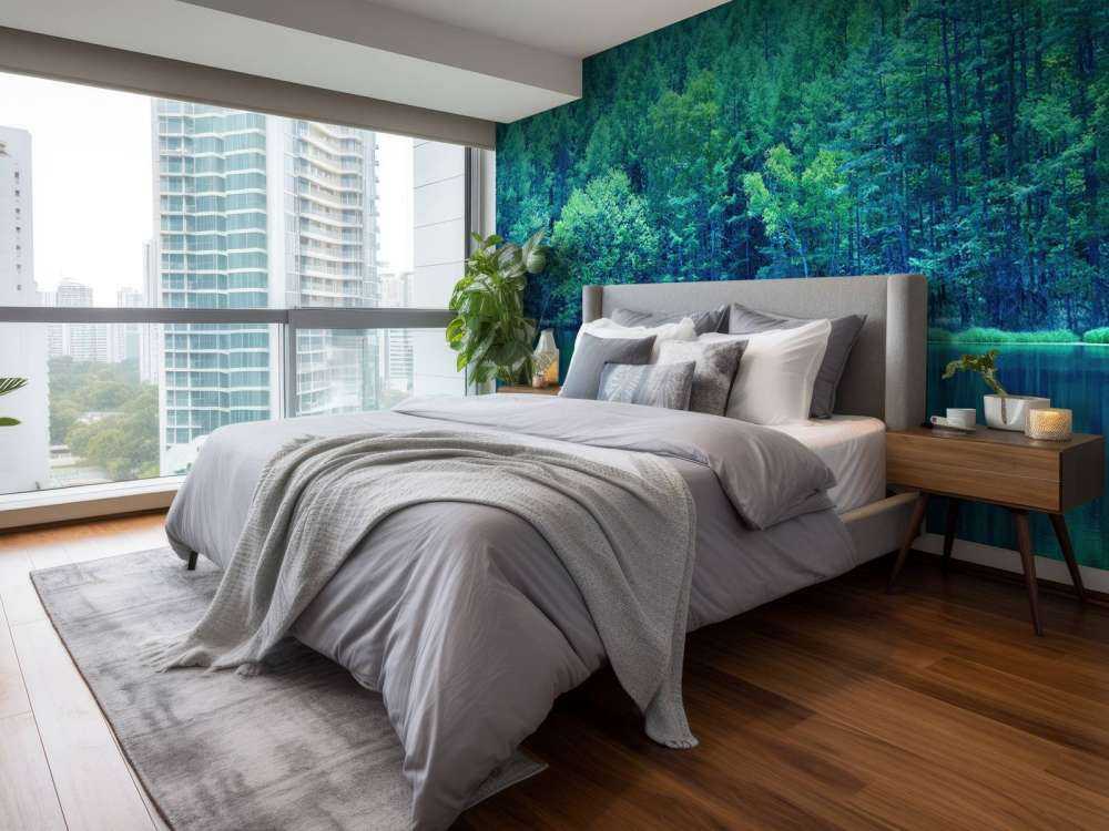 Lake in the green forest