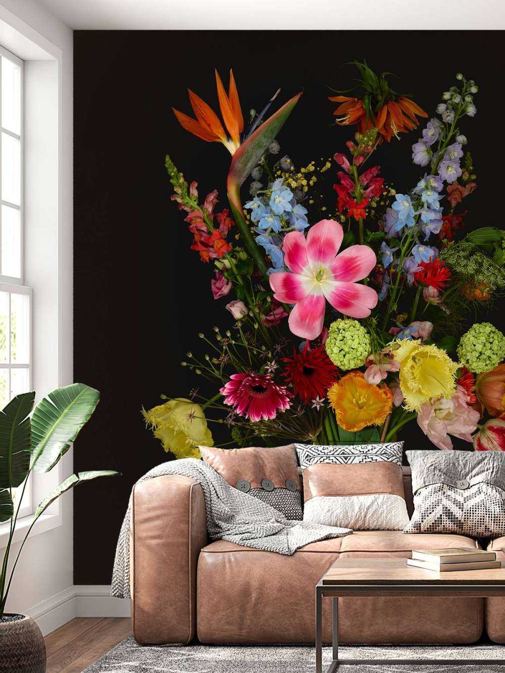 Bouquet of flowers in glass vase