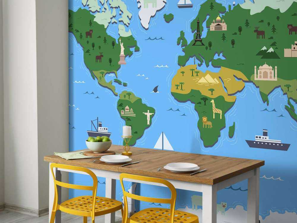 Wereldkaart in groen