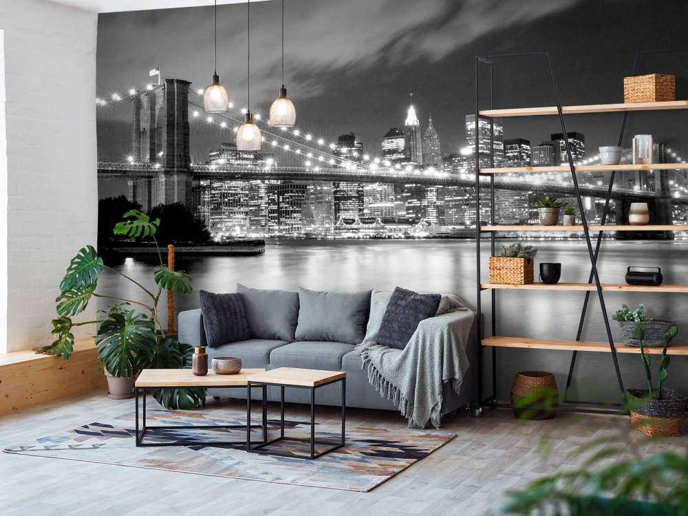 Brooklyn Bridge in zwart-wit