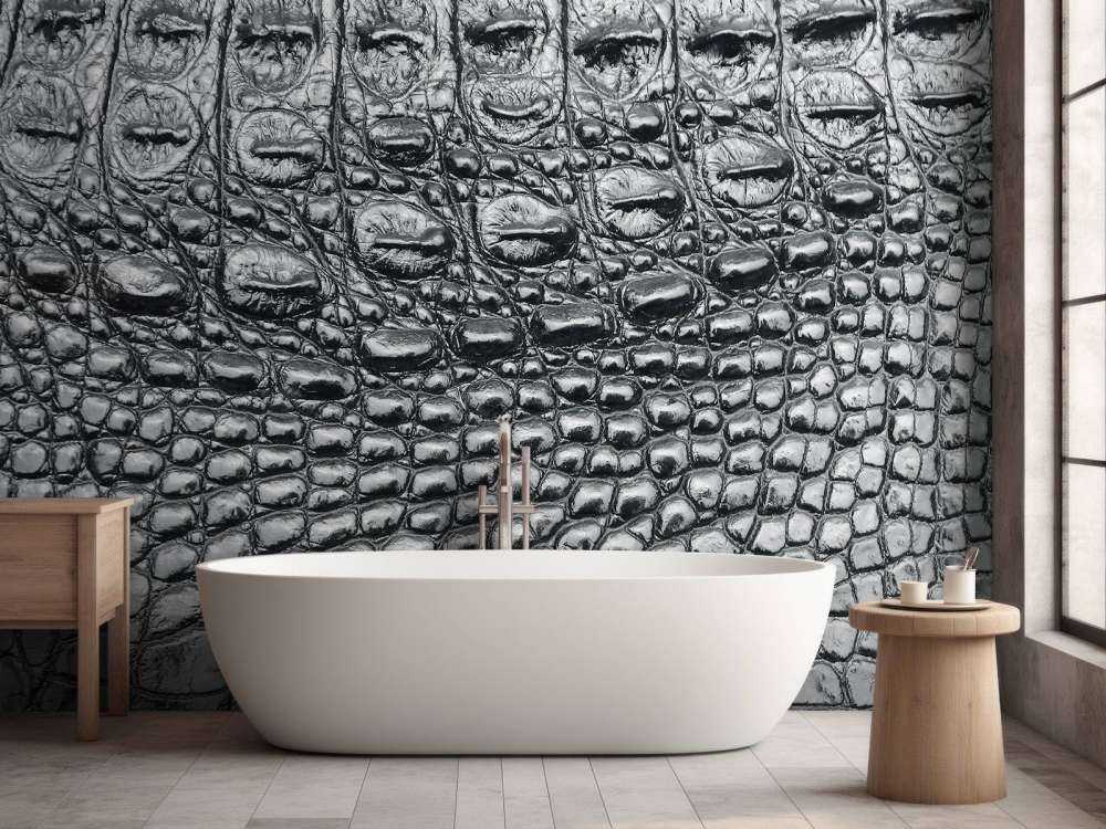 Black crocodile skin