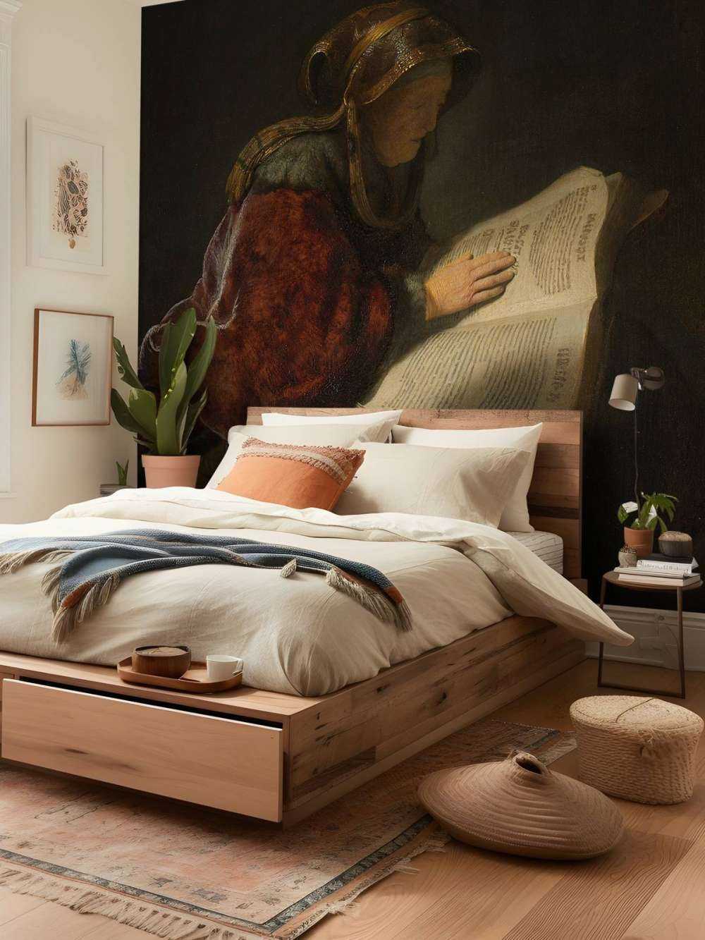 Oude lezende vrouw