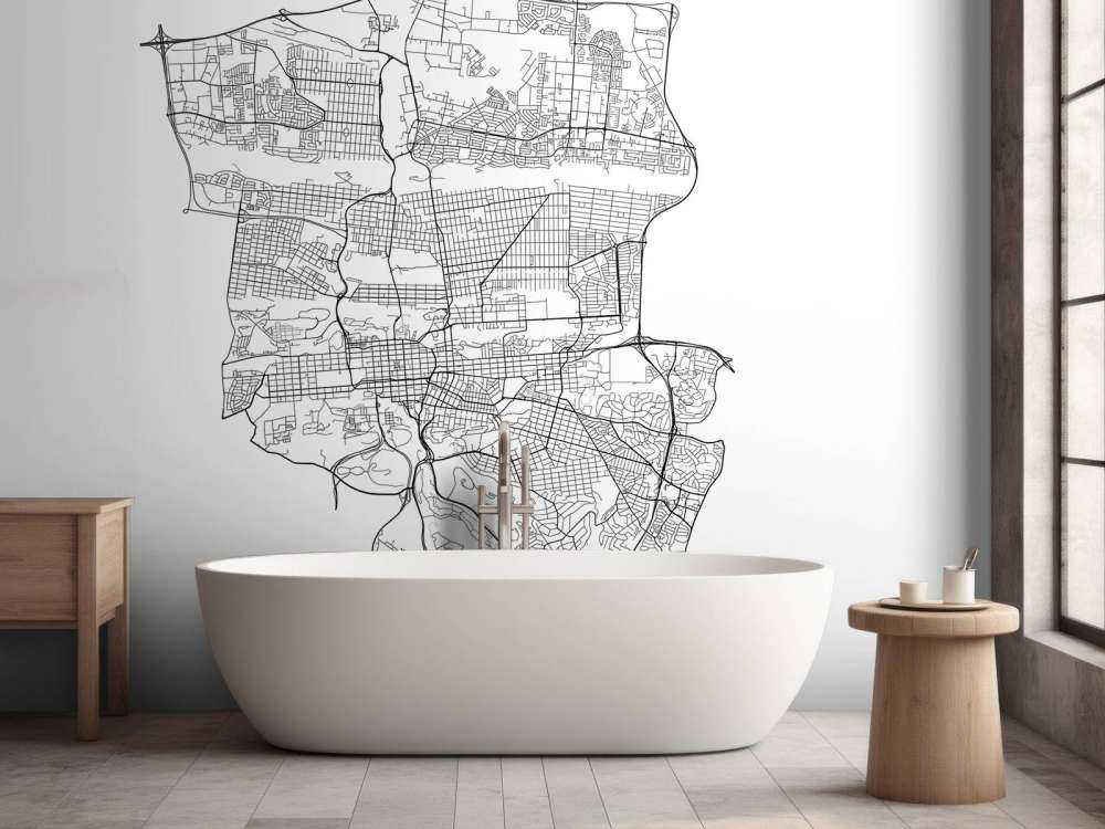 Plattegrond van Pretoria, wit 