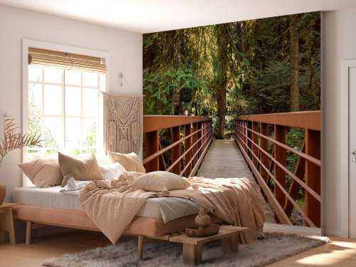 Rusty bridge in the forest 