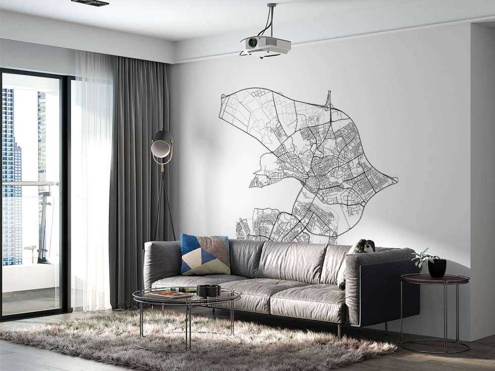 Plattegrond van Arnhem, wit