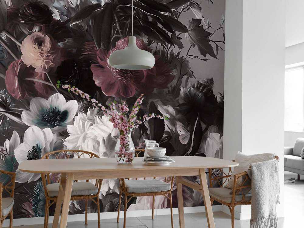 Big bouquet with orange anemones