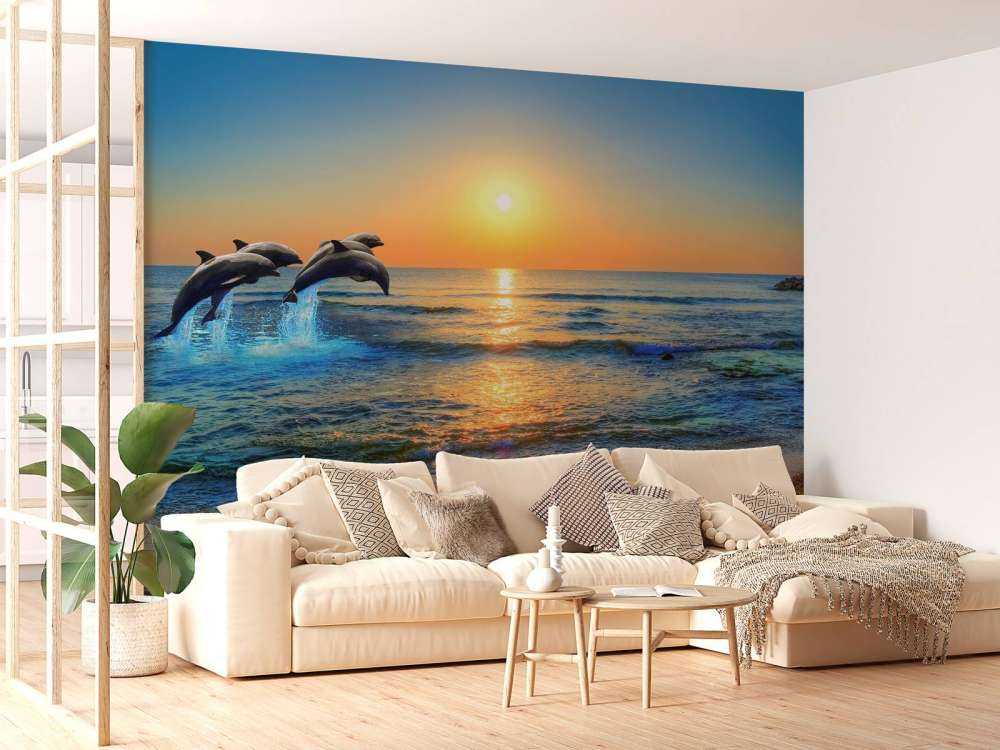 Flock of dolphins