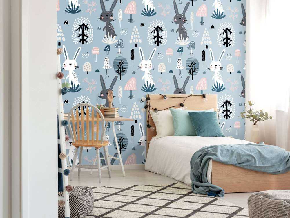 Blue rabbit pattern