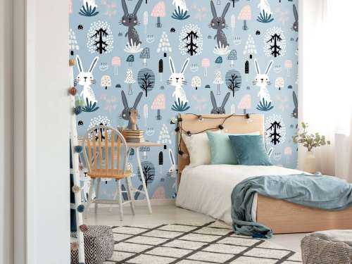 Blue rabbit pattern