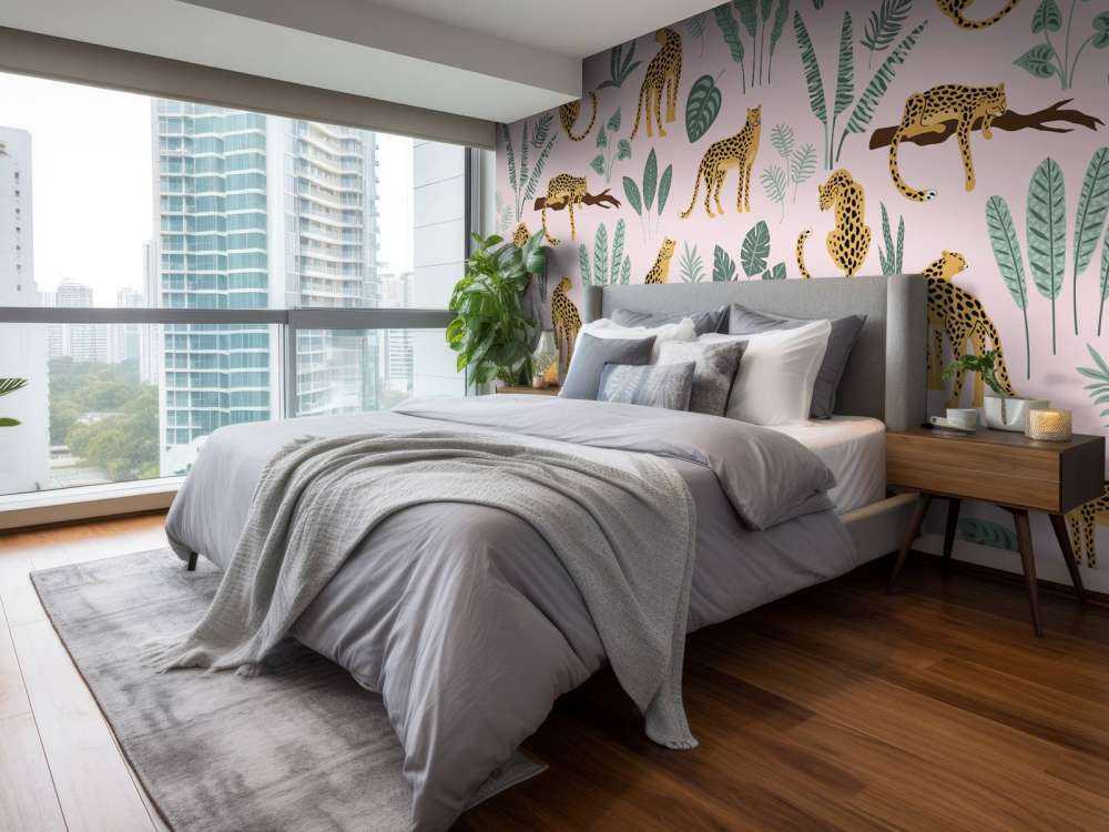 Luipaard patroon op een roze achtergrond