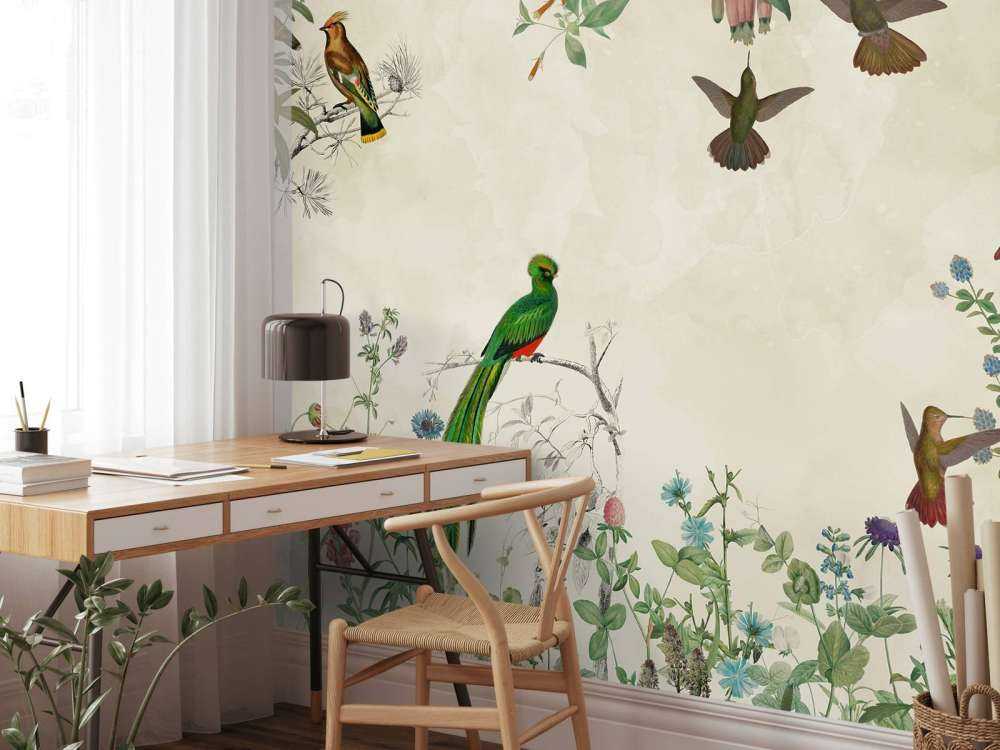 Fields of Colorful Birds