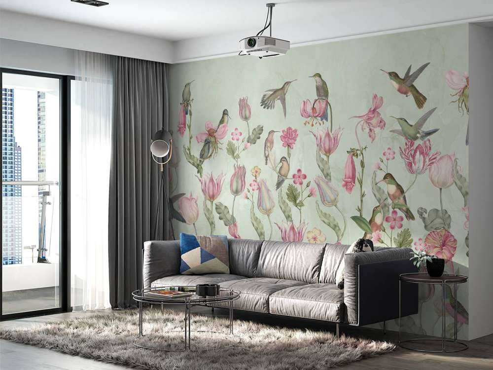 Spring Hummingbird Symphony - Mint Green Harmony