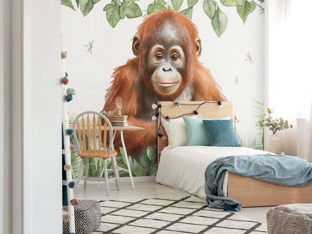 Young orangutan in the jungle